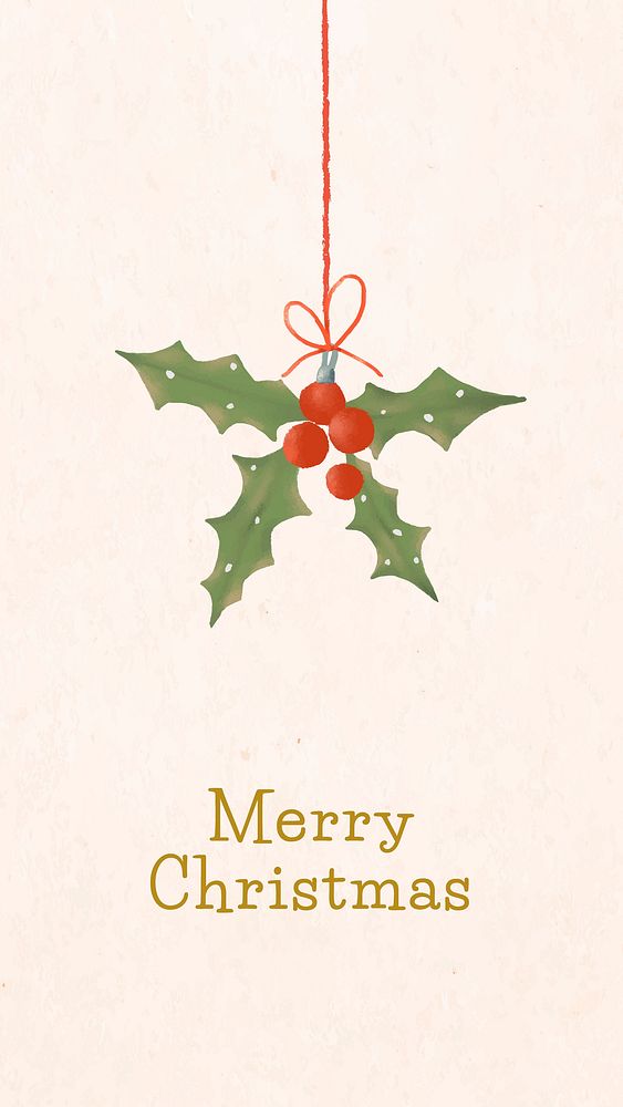 Christmas iPhone wallpaper, holiday seasons illustration