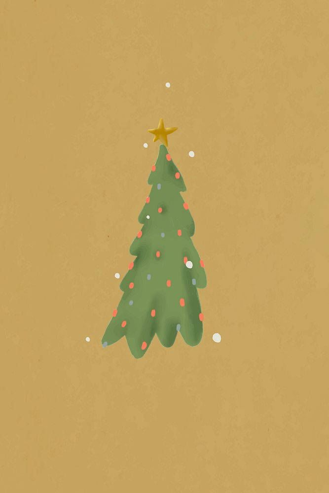 Christmas tree background, cute winter holidays pattern illustration