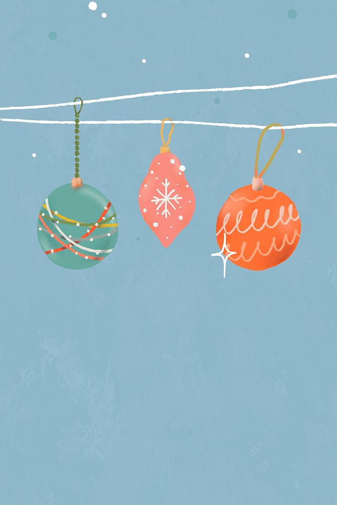 Christmas baubles background, winter holidays illustration