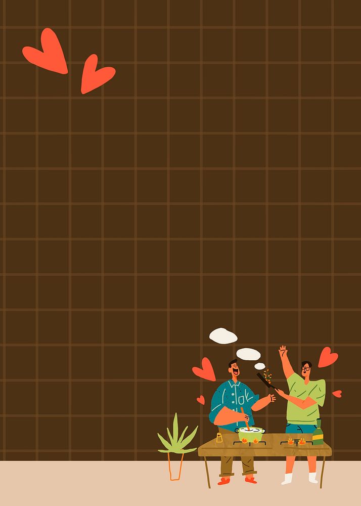 Gay couple background, LGBTQ+ cartoon for Valentine&rsquo;s day vector