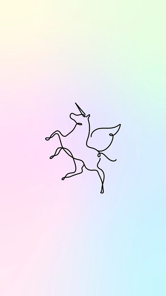 Unicorn iPhone wallpaper, aesthetic holographic background psd