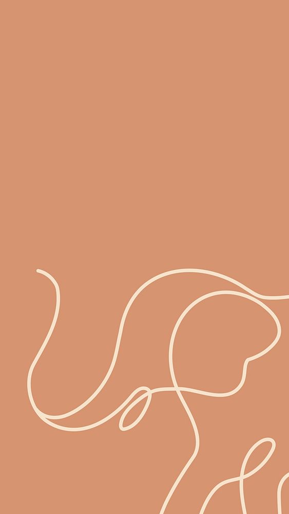 Elephant iPhone wallpaper, orange minimal background psd