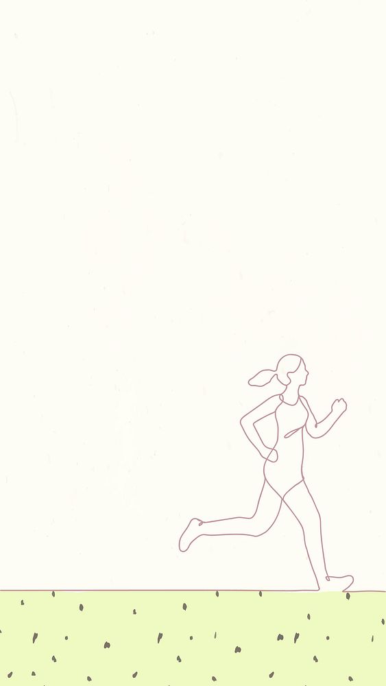 Runner iPhone wallpaper, green simple mobile background, healthy lifestyle illustration vector