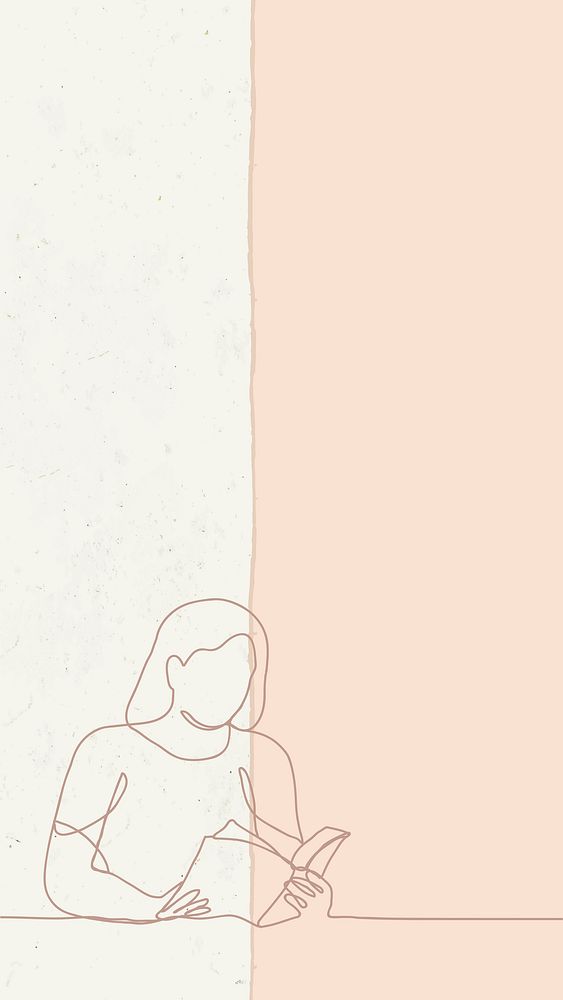 Education phone wallpaper, simple line drawing background design