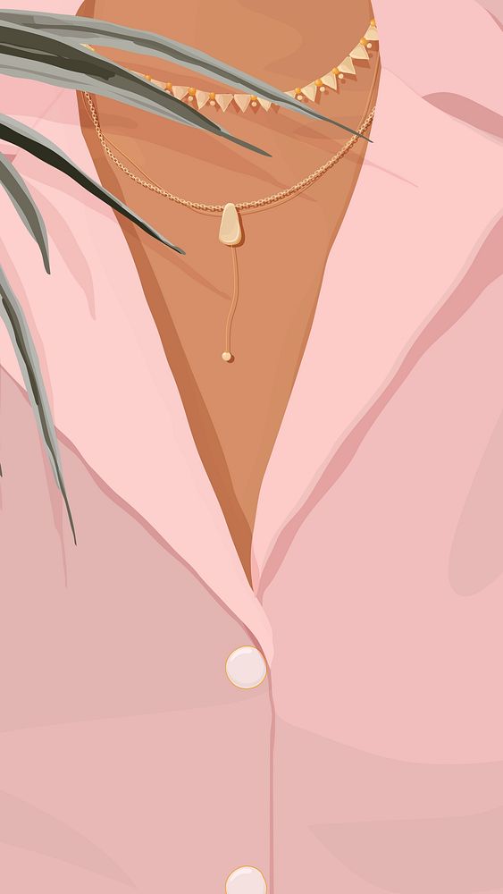 Pink mobile wallpaper, feminine girlboss illustration