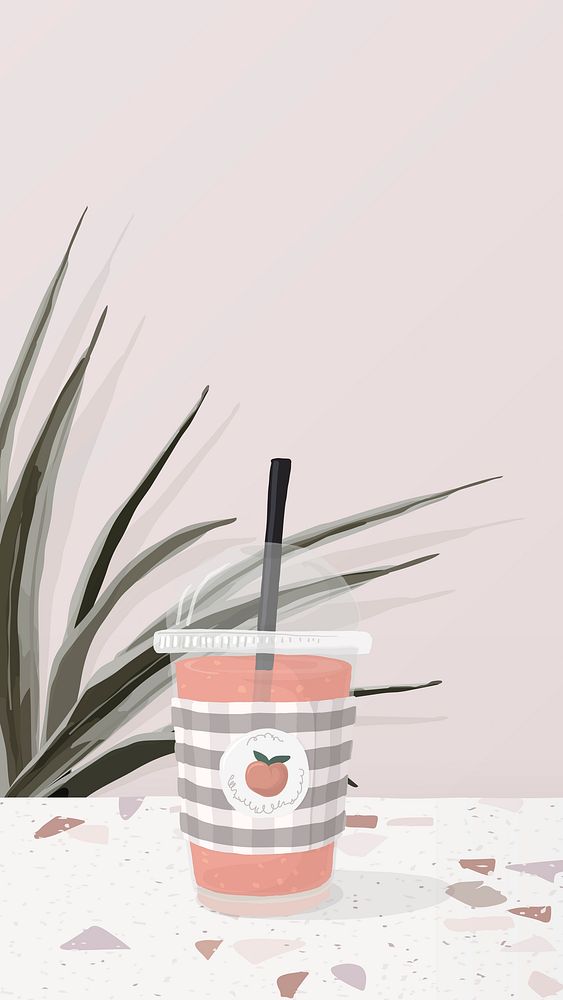 Pastel pink phone wallpaper, women&rsquo;s lifestyle illustration