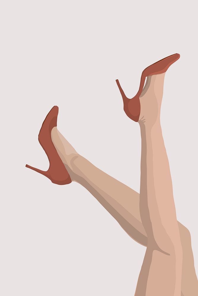 High heels background, aesthetic fashion border, feminine illustration psd