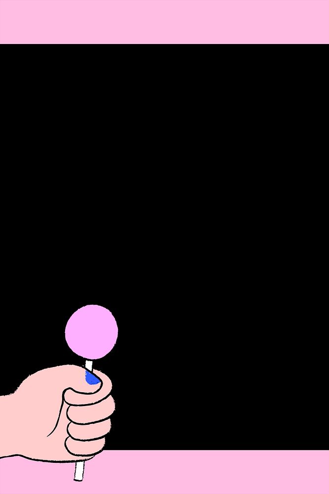 Lollipop border background, pink and black border psd
