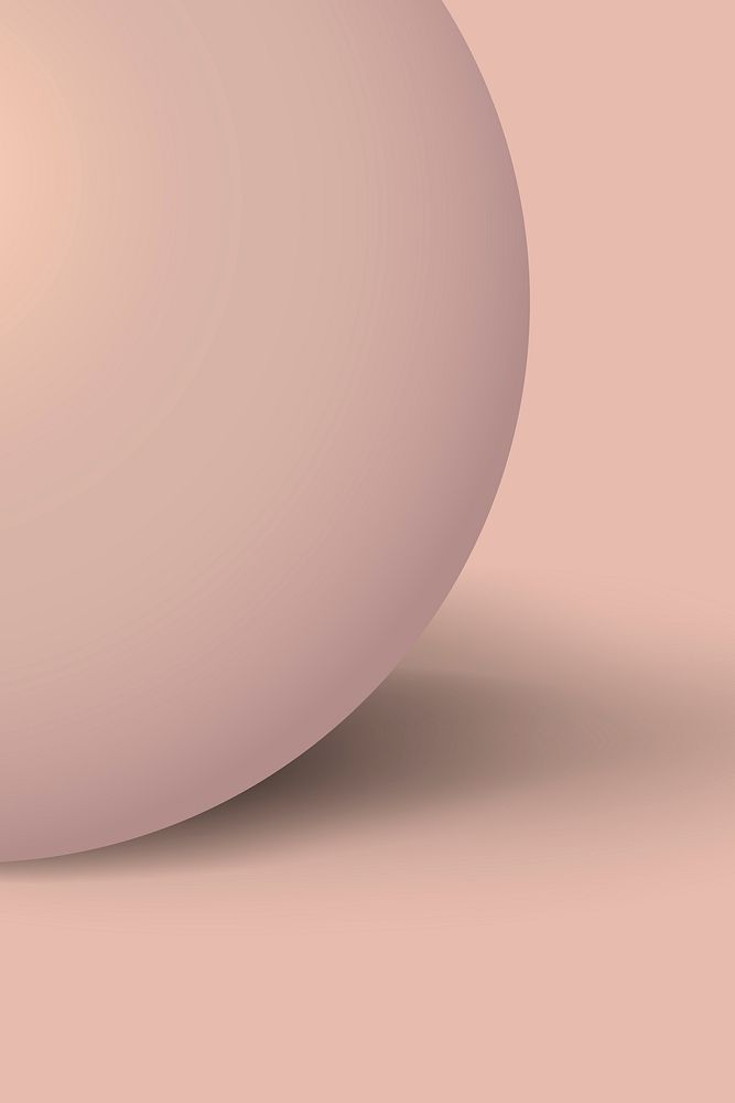 Rose gold background, 3D sphere shape in pastel design vector