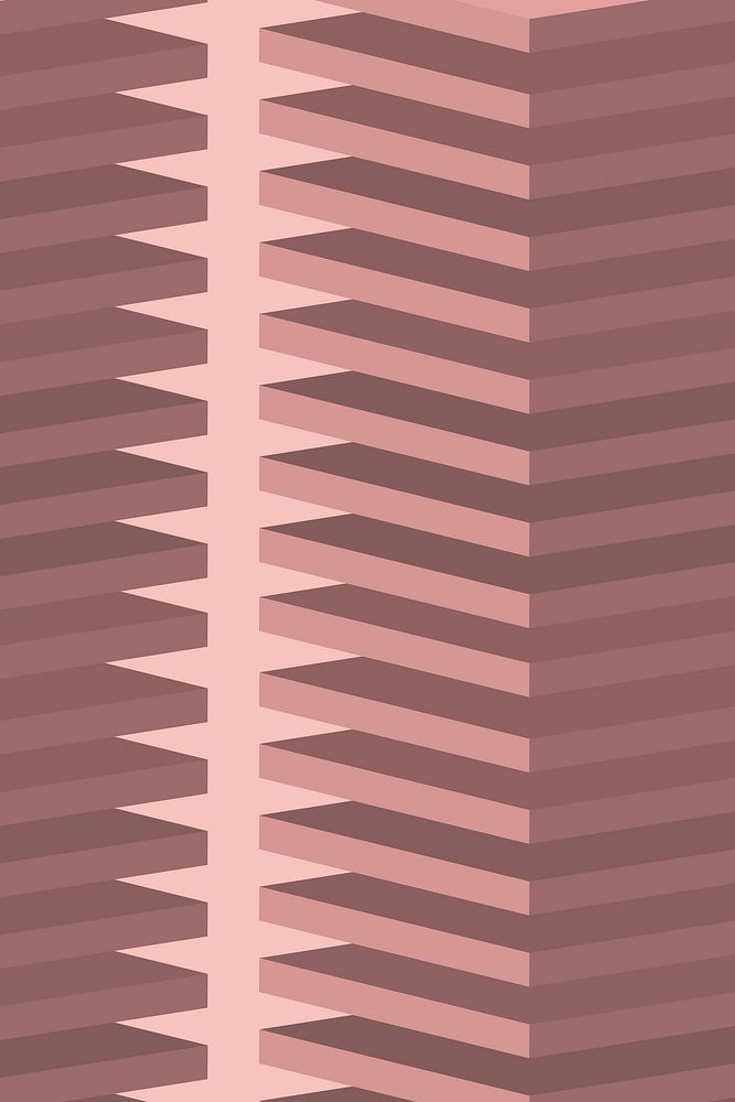 Pastel pink background, geometric pattern in 3D vector