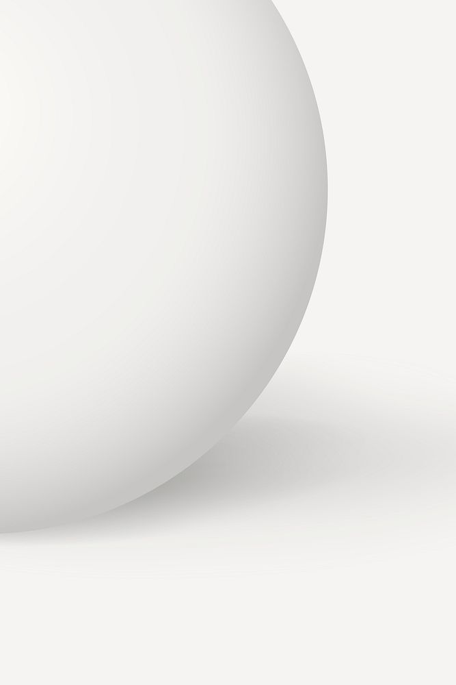 White minimal background, 3D sphere, geometric shape vector
