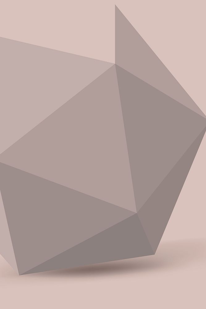 Greige prism background, 3D geometric shape vector
