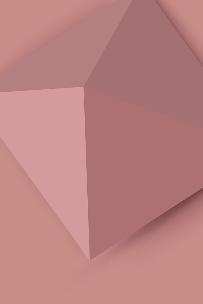 Pink pyramid background, 3D geometric shape vector