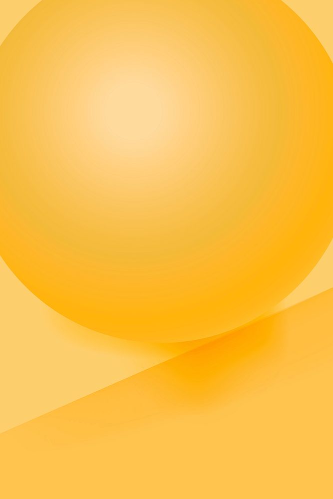 Yellow sphere background, 3D geometric shape vector
