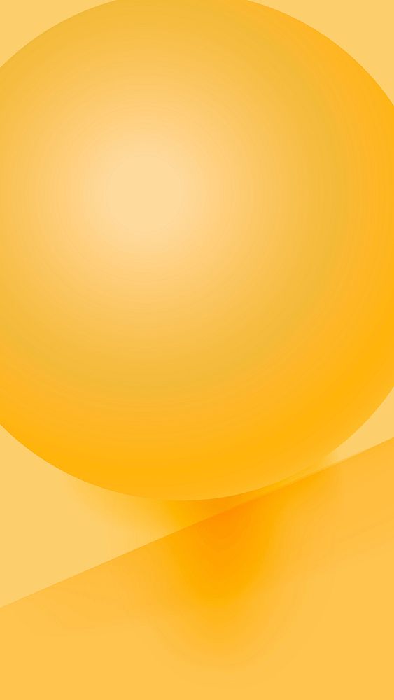 Yellow 3D sphere iPhone wallpaper, geometric shape vector