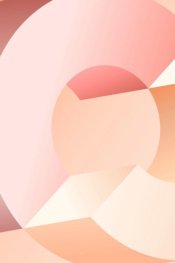 Peachy abstract background, geometric shape in 3D