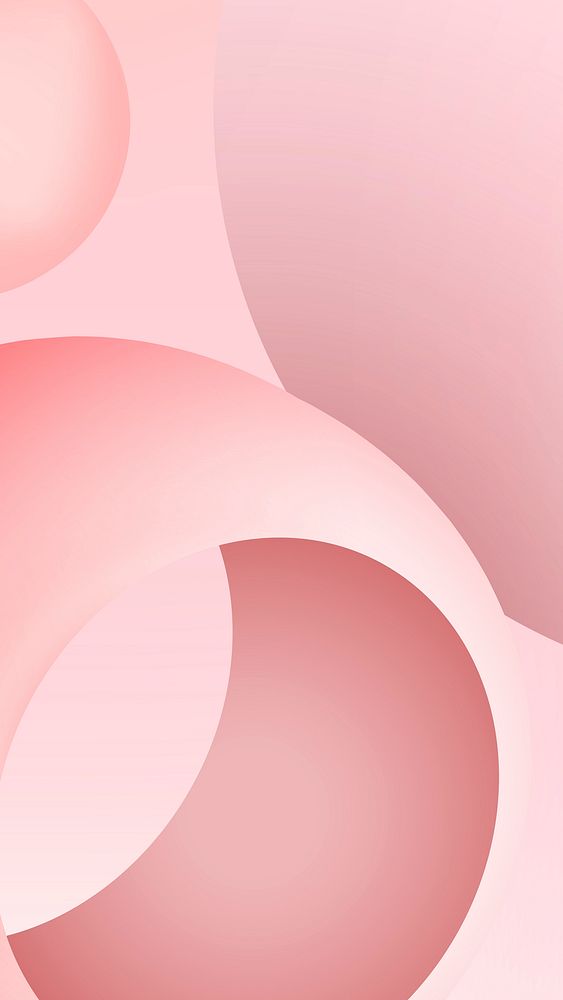 Pink aesthetic phone wallpaper, geometric tor shape in 3D