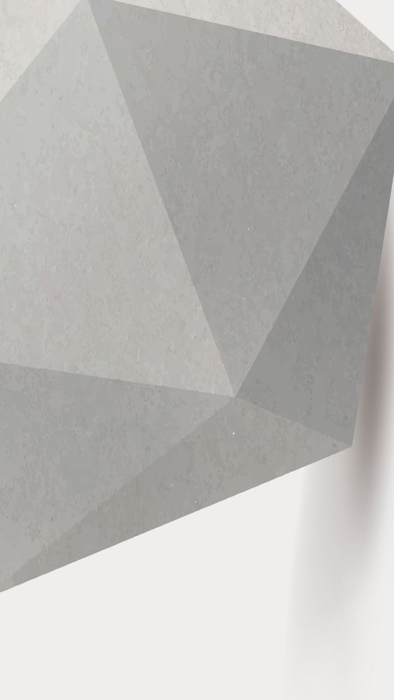 Gray prism phone wallpaper, 3D geometric shape vector