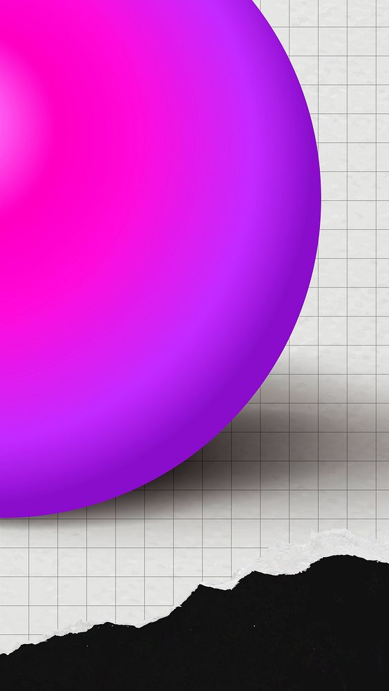 Aesthetic neon pink iPhone wallpaper, 3D sphere shape