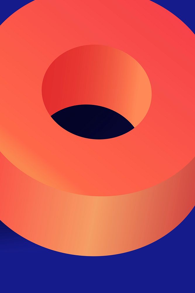 Abstract modern background, orange geometric circular shape in 3D psd