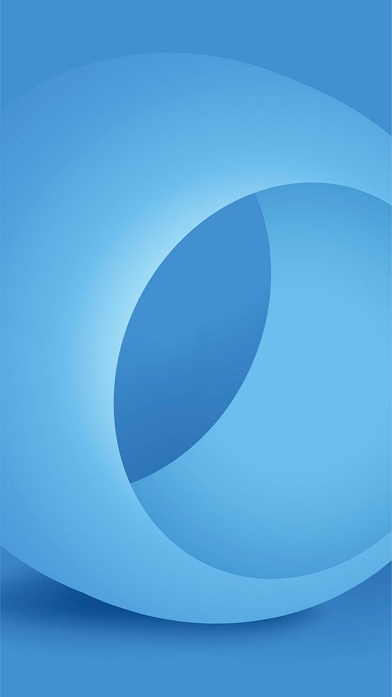 Blue aesthetic mobile wallpaper, geometric ring shape in 3D vector