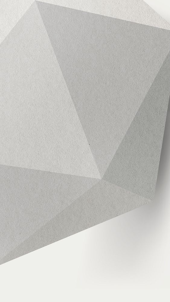 Gray prism mobile wallpaper, 3D geometric shape