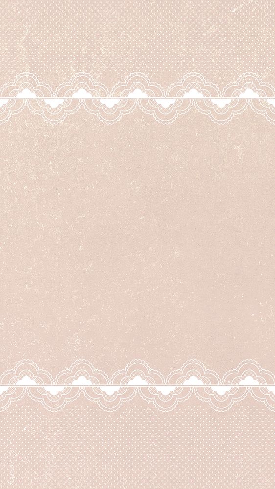 Vintage pink iPhone wallpaper, lace border in feminine design psd