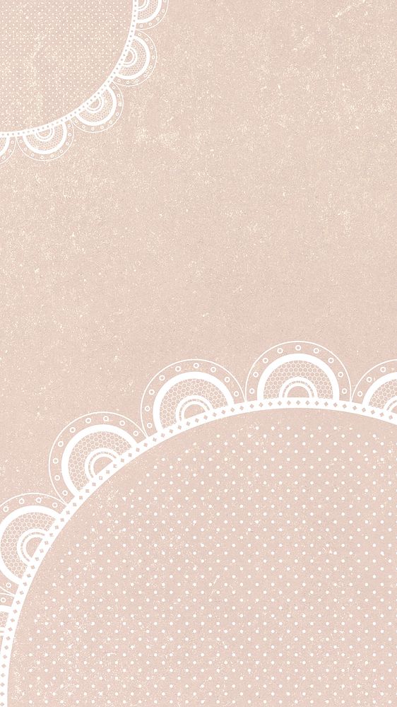 Aesthetic lace doily iPhone wallpaper, beige vintage psd