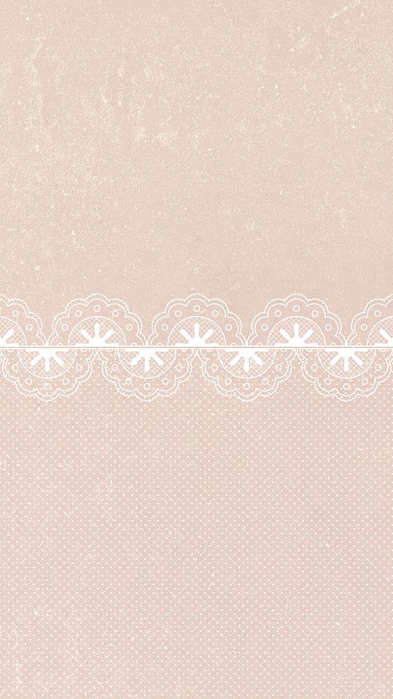 Vintage lace iPhone wallpaper, beige floral border psd