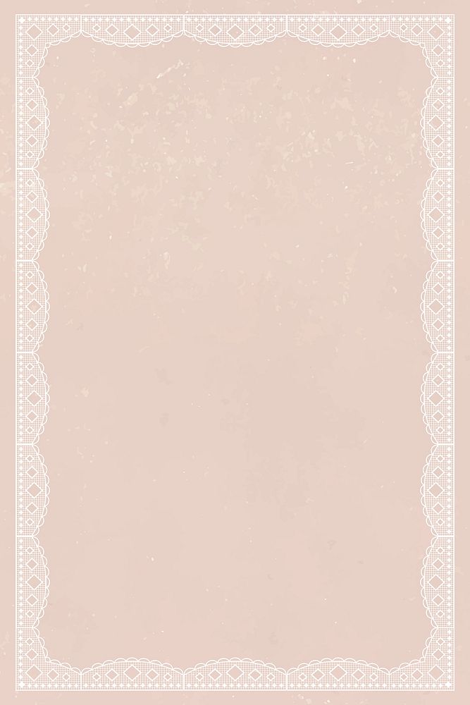 Vintage lace frame background, pink crochet design vector