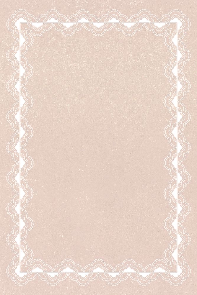 Lace frame background, cream vintage fabric design psd