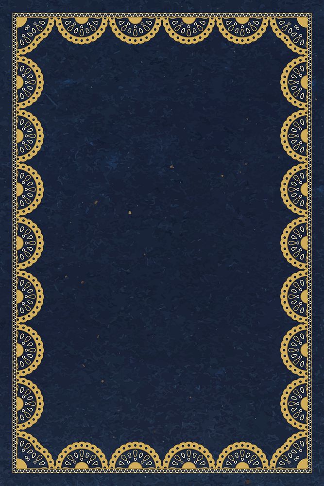 Blue frame background, classic lace design vector
