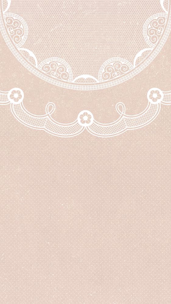 Pink lace mobile wallpaper, classic feminine border design