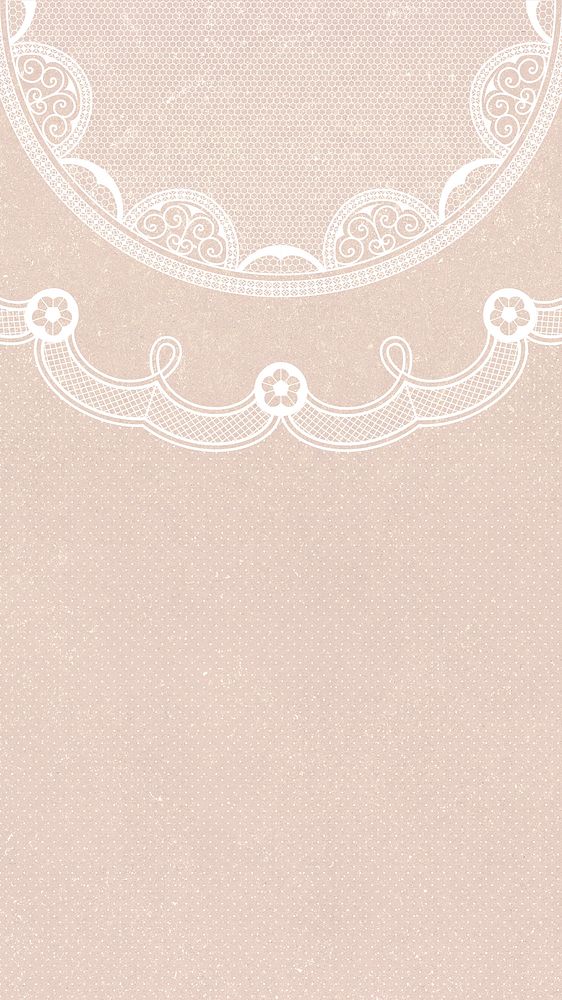 Pink lace iPhone wallpaper, classic feminine border design psd