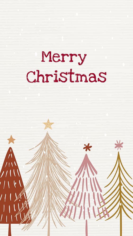 Merry Christmas Instagram story template, cute festive greeting message vector