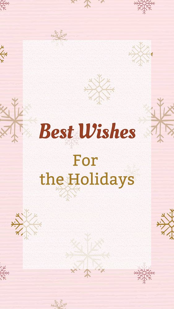 Best wishes Instagram story template, cute Christmas greeting with trees doodle vector