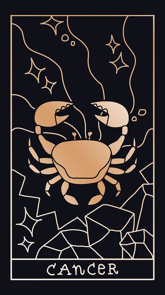 Abstract Cancer mobile phone wallpaper, dark design illustration vector