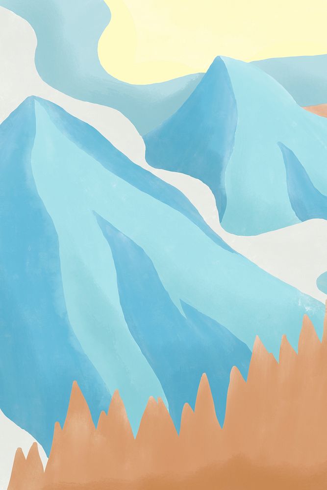 Winter background watercolors icy mountains
