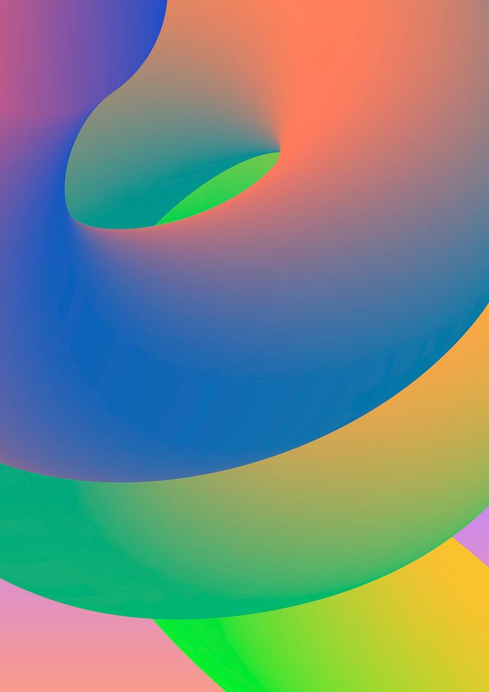 Blue 3D gradient background, colorful fluid shapes psd
