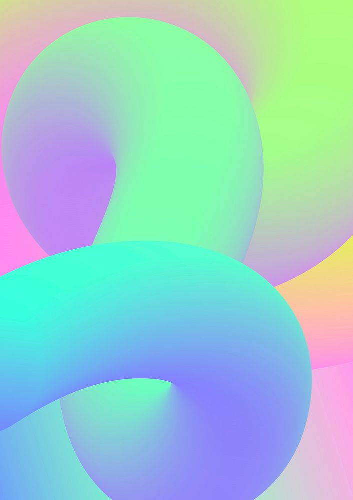 Blue 3D gradient background, colorful fluid shapes vector