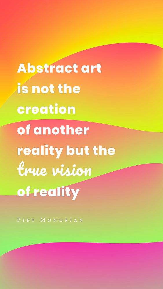 Abstract mobile wallpaper template, colorful 3D design with inspirational quote vector