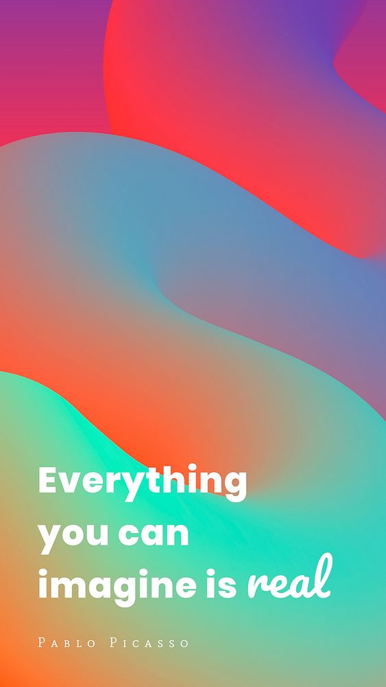 Green gradient mobile wallpaper template, abstract fluid 3D with inspirational quote vector