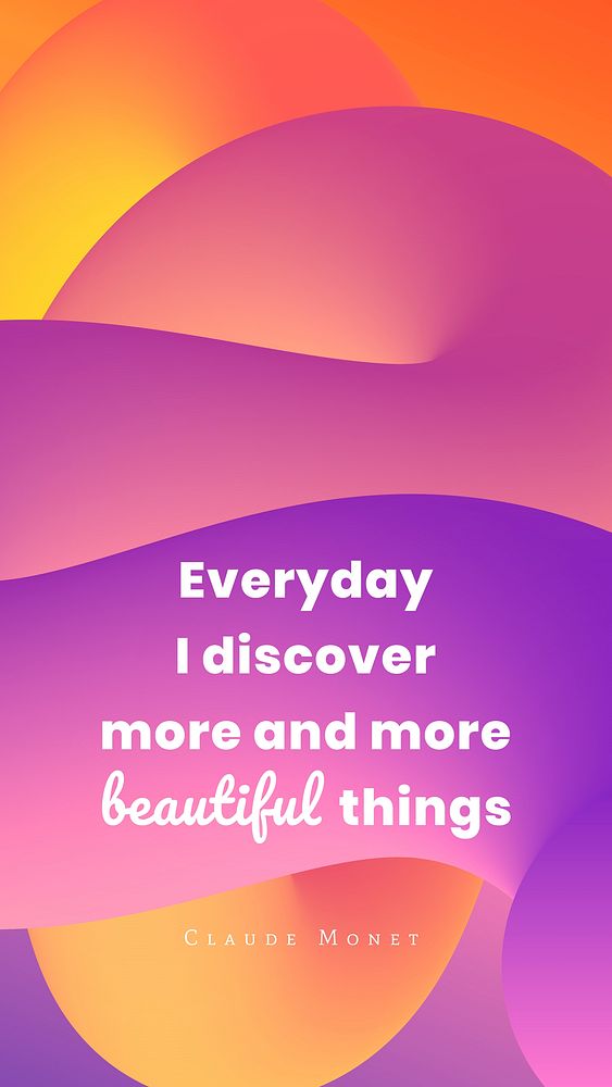 Abstract phone wallpaper template, colorful 3D design with inspirational quote vector