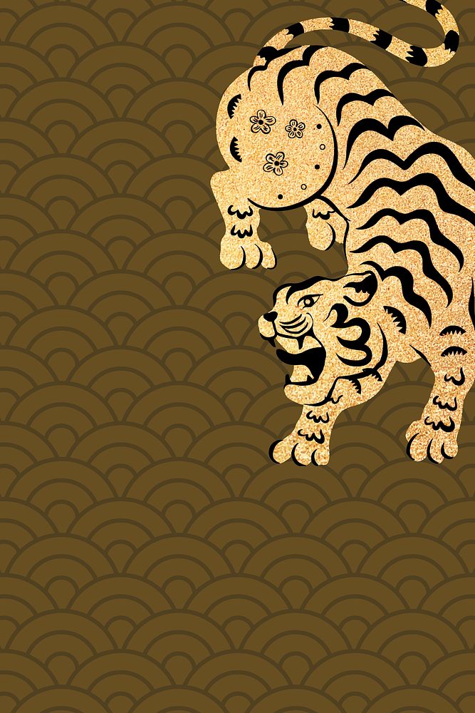 Traditional horoscope tiger background, Chinese new year celebration