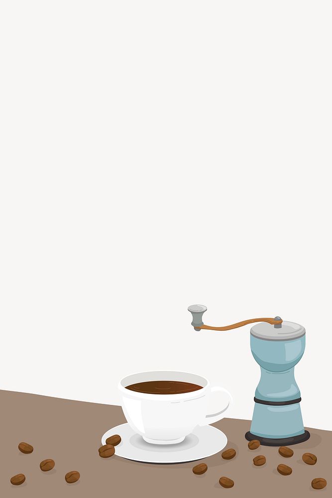 Coffee table border collage element, cute cartoon illustration vector