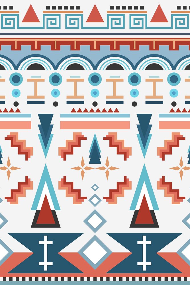 Ethnic geometric background, seamless pattern vector