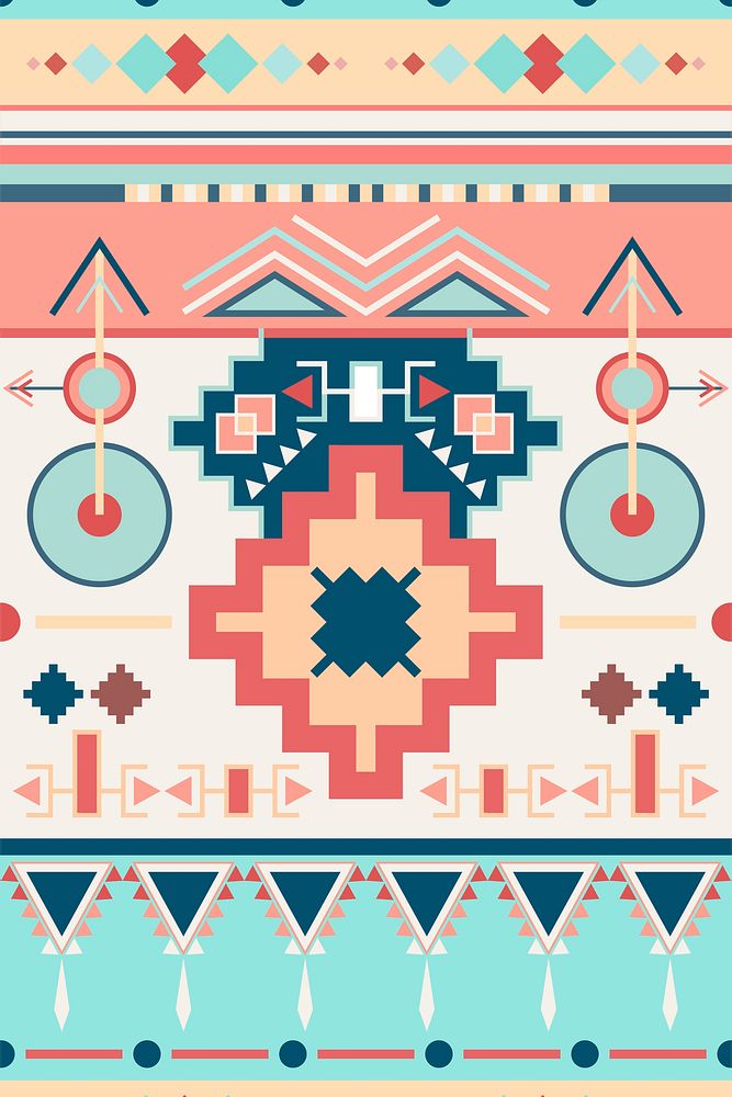 Tribal Aztec background, ethnic pattern vector, pastel textile