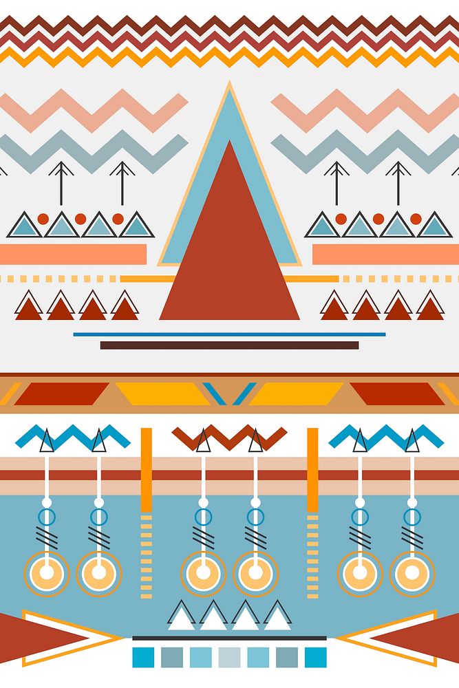 Tribal pattern background, seamless ethnic vector, colorful design