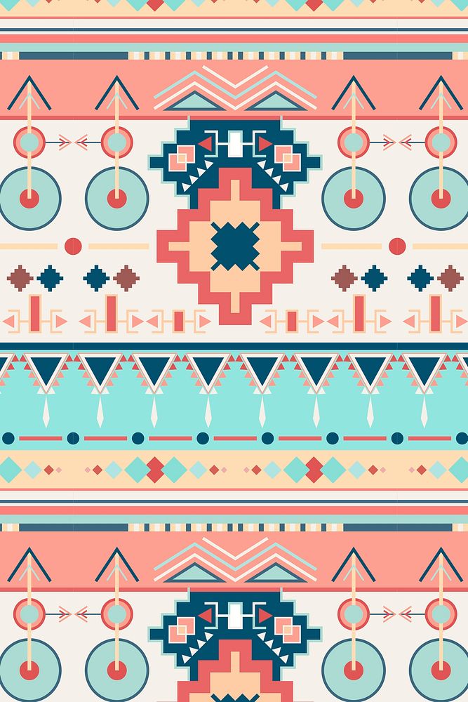 Aesthetic tribal pattern background, ethnic vector, pastel design