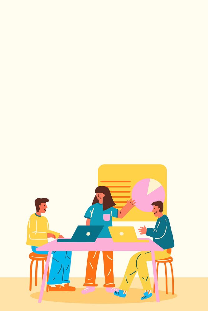 Meeting flat design style psd background